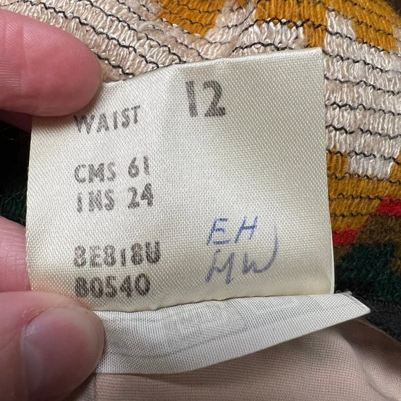 Vintage 70s Maxi Skirt Pillar Column Straight Woven Knit Long High Rise Waisted - Picture 7 of 9